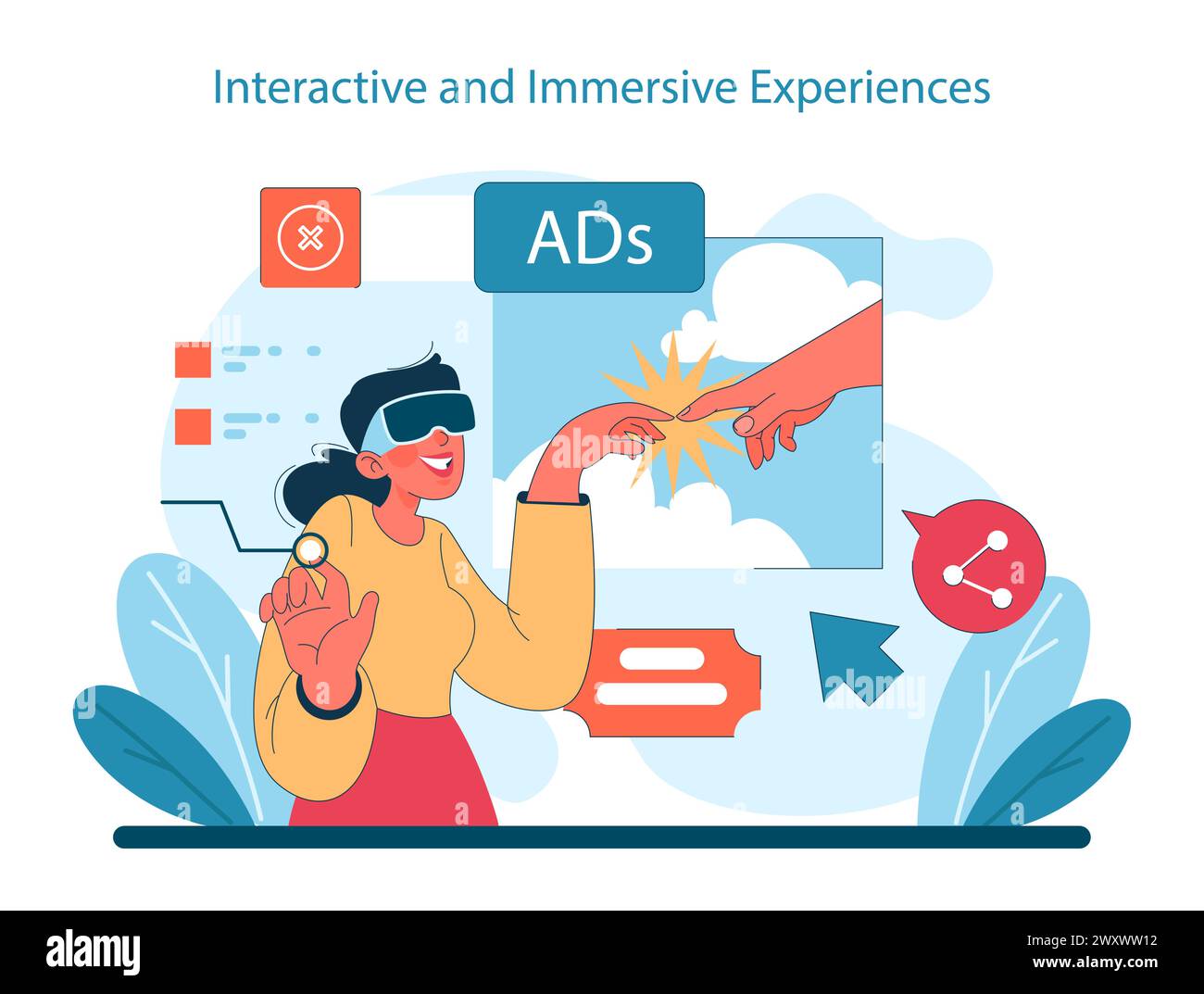 Interactive and Immersive Experiences concept. Engaging users with ...