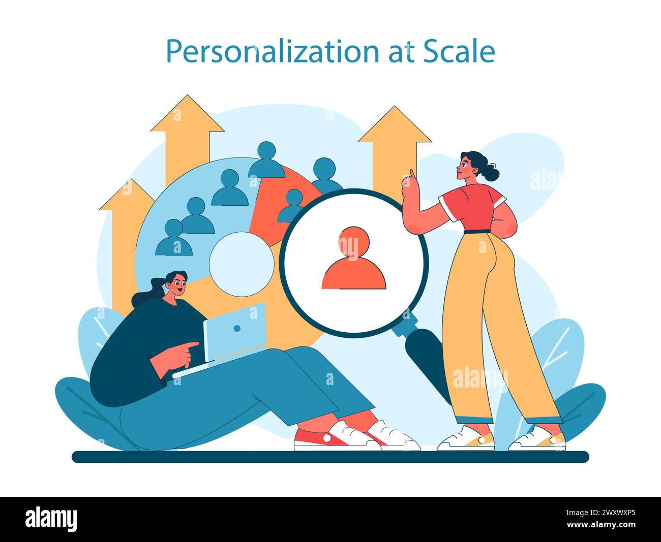 Marketing 5.0 concept. A dynamic representation of scaling