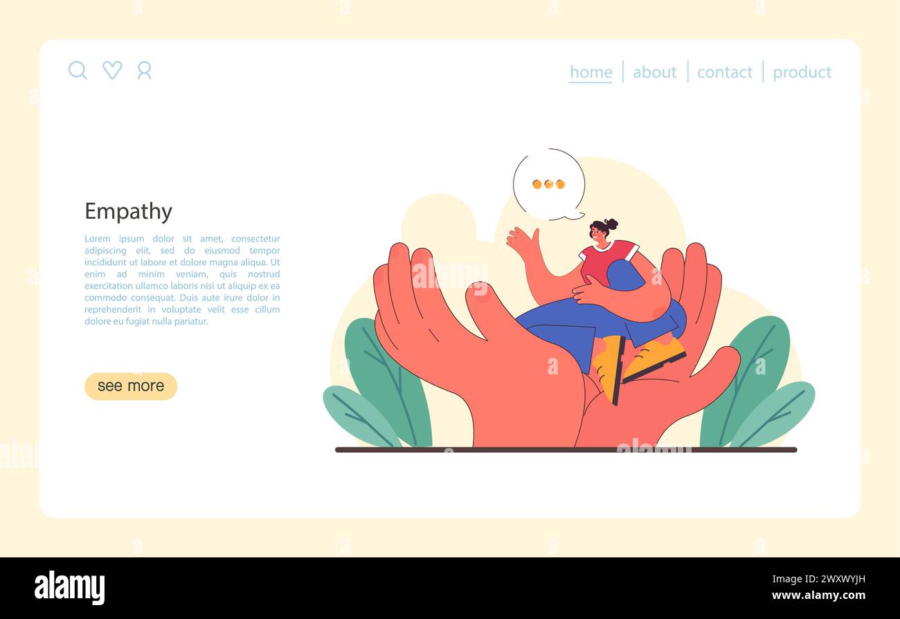 Active listening skill web banner or landing page. Attentive character ...