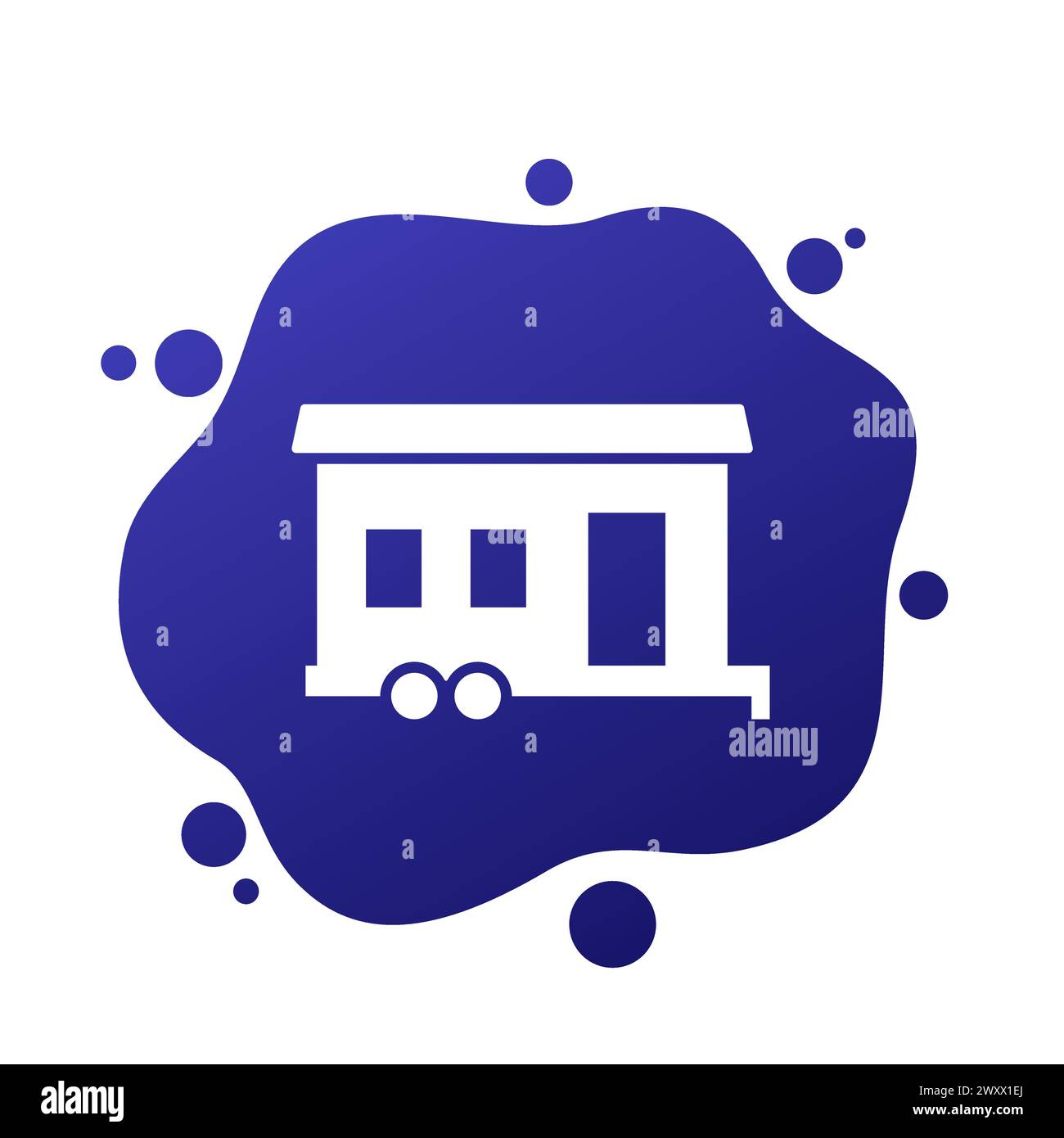 mobile home icon, house trailer vector Stock Vector