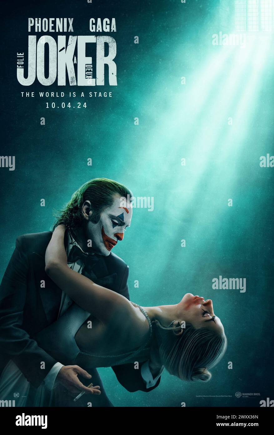 RELEASE DATE: October 4, 2024. TITLE: Joker: Folie a Deux. STUDIO: DC Entertainment. DIRECTOR: Todd Phillips. PLOT: Sequel to the film 'Joker' from 2019. STARRING: JOAQUIN PHOENIX as Arthur Fleck aka Joker, LADY GAGA as Harley Quinn. (Credit Image: © DC Entertainment/Entertainment Pictures/ZUMAPRESS.com) EDITORIAL USAGE ONLY! Not for Commercial USAGE! Stock Photo