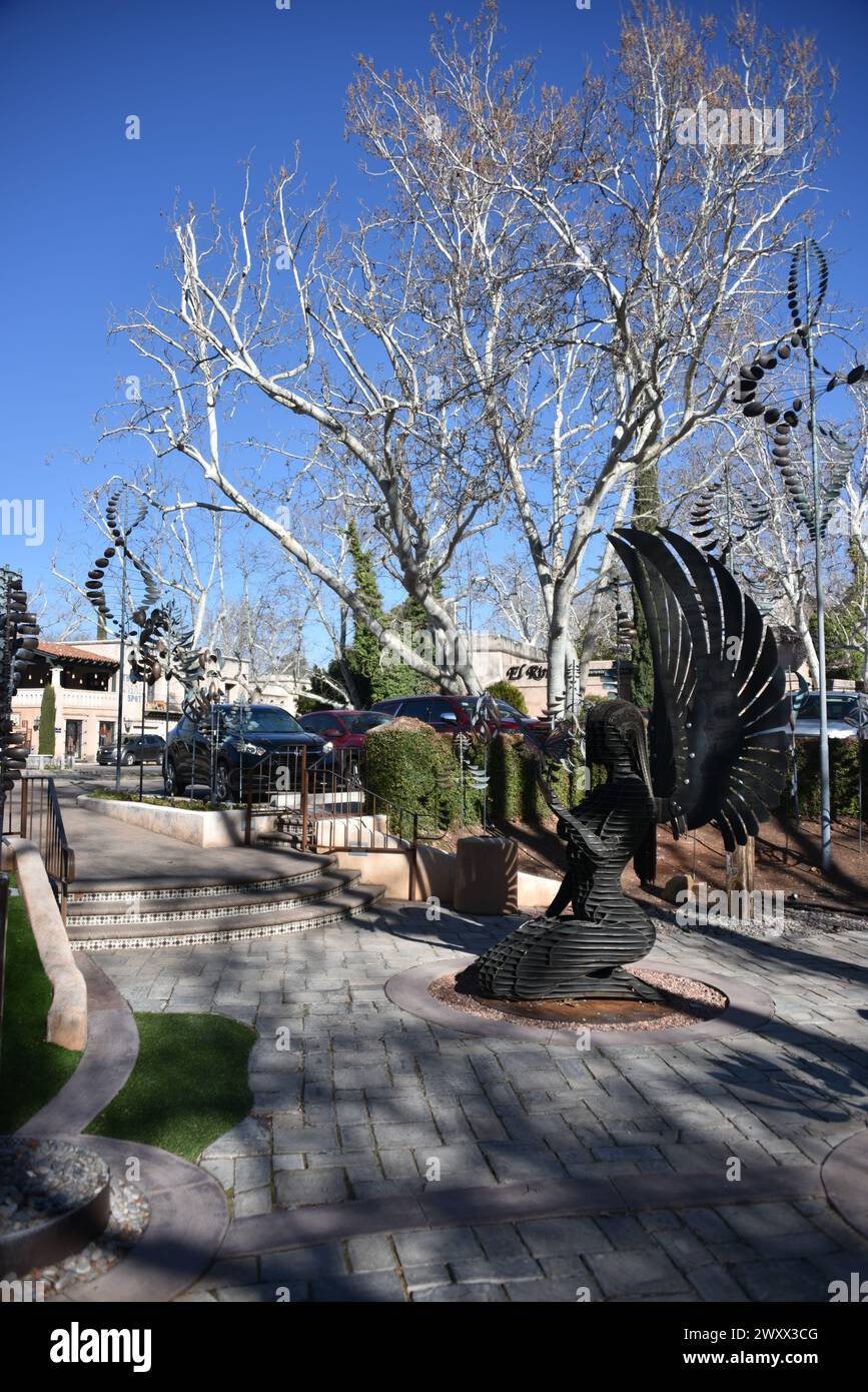 Sedona, AZ. U.S.A. 2/3/2024. Tlaquepaque Arts & Shopping Village. Renee Taylor Gallery VUE. Beautifully crafted wind spinners, arts and Stock Photo