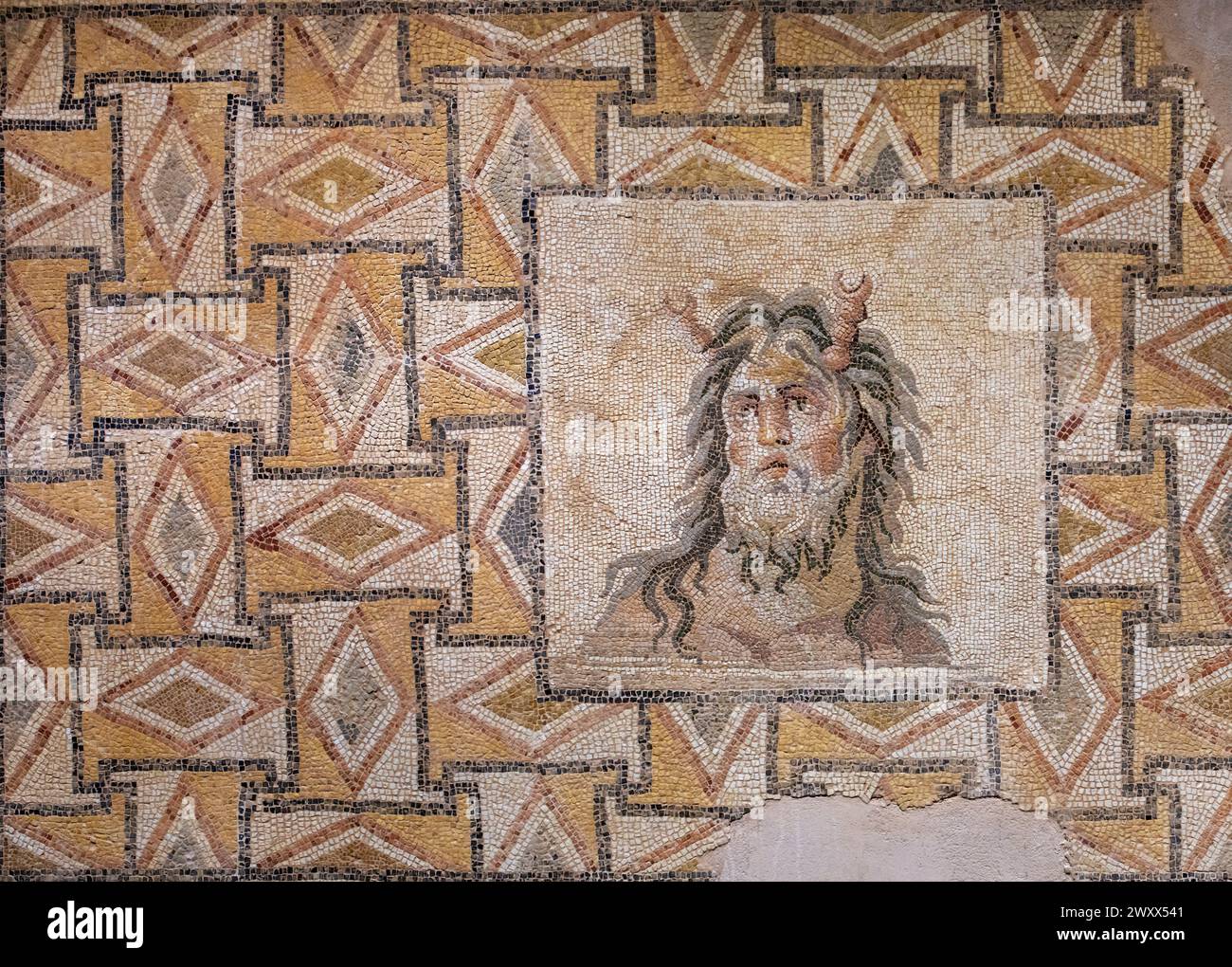 Oceanus, 2nd century, Mosaic, Hatay Archaeology Museum, Antakya, Antioch, Hatay Province, Turkey Stock Photo