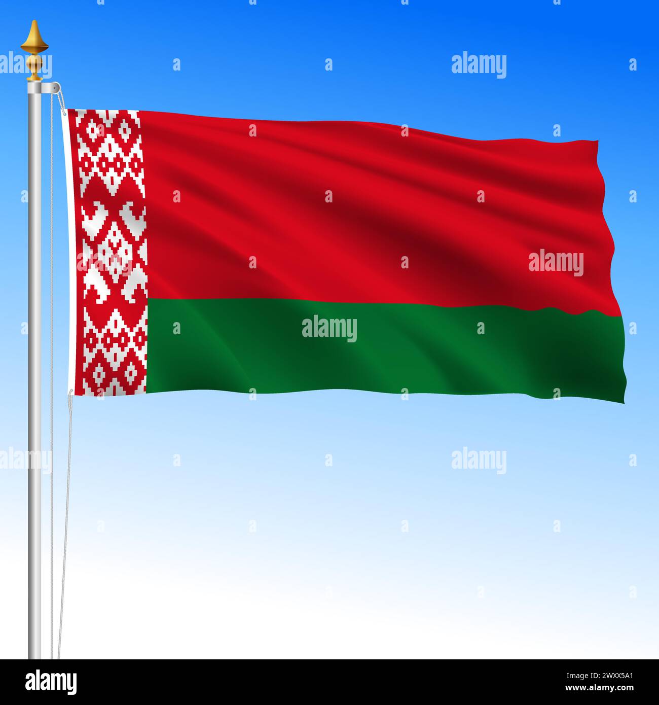 Belarus official national waving flag, European country, vector illustration Stock Vector