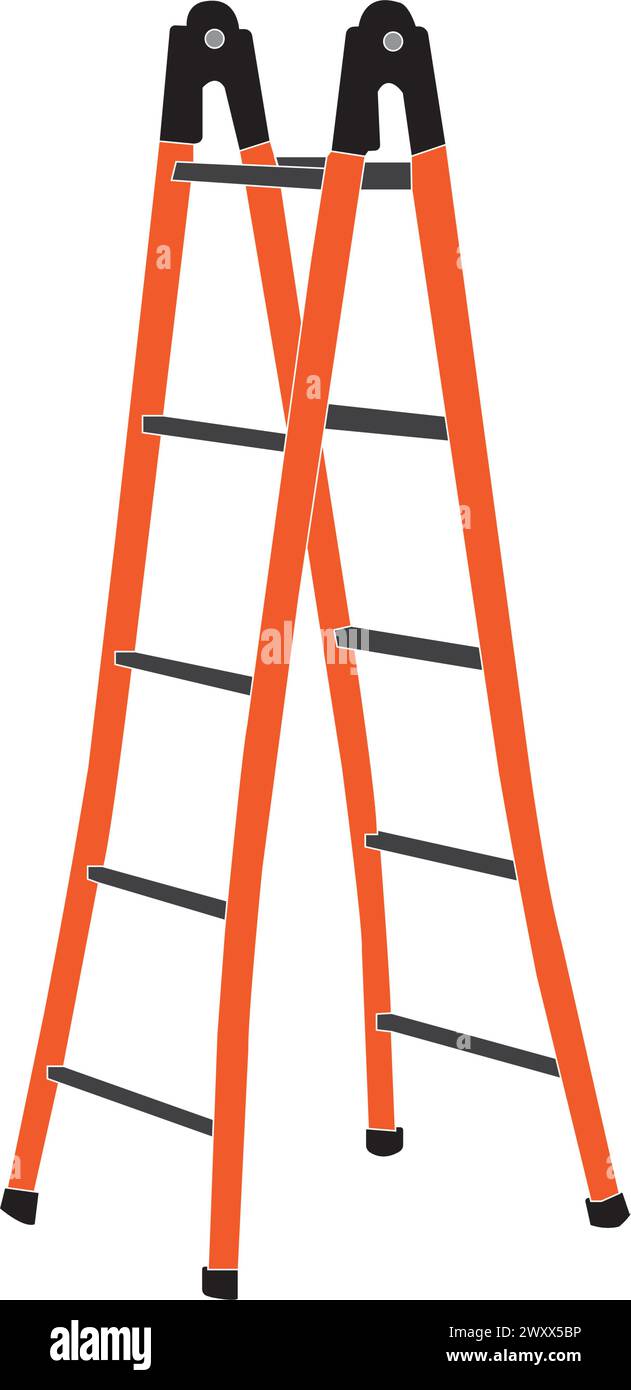 Folding ladder icon vector illustration symbol design Stock Vector