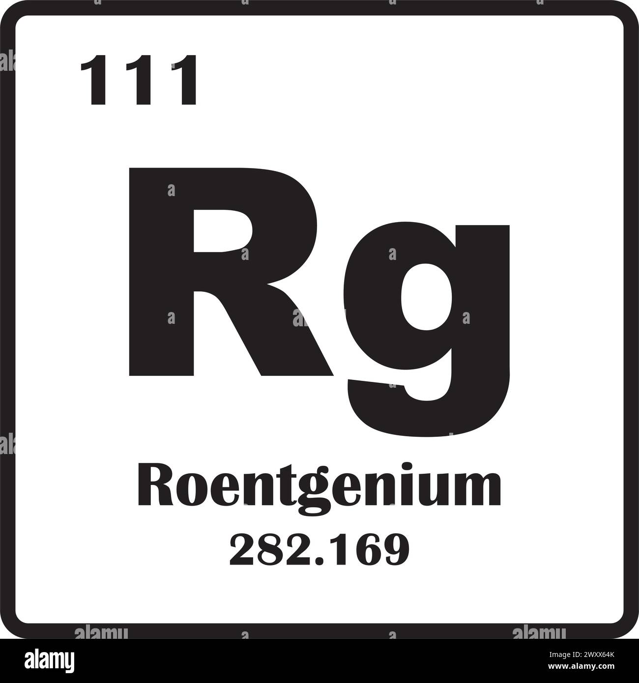 Roentgenium chemical icon vector illustration symbol template Stock Vector