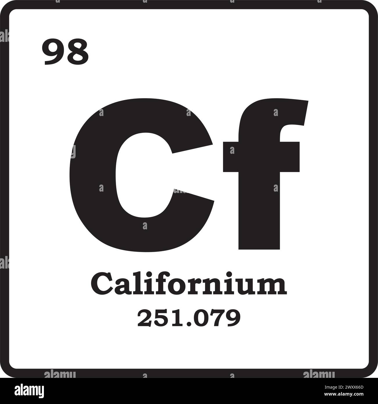Californium element icon vector illustration template symbol Stock Vector