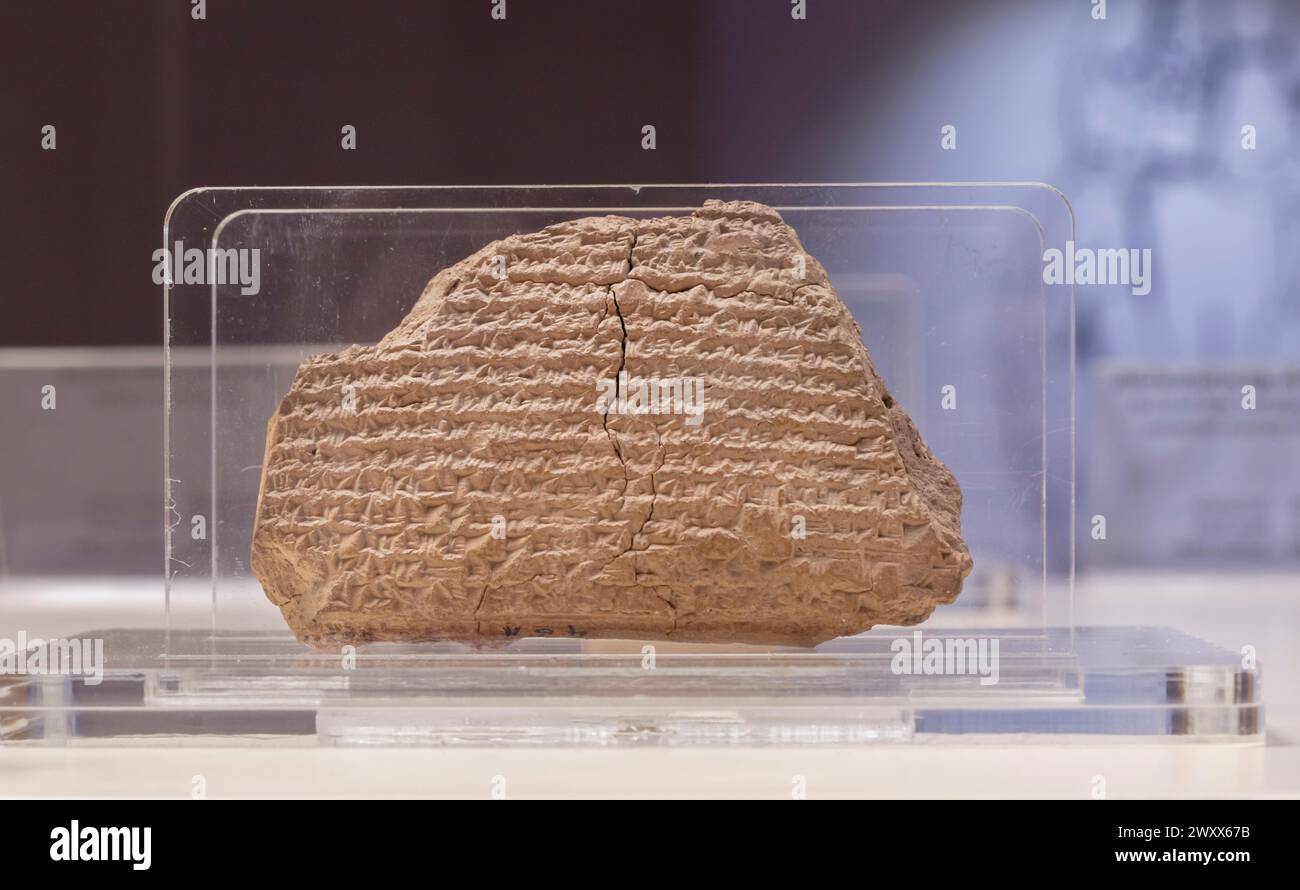 Cuneiform clay tablet, Sanlıurfa Museum, Urfa, Sanliurfa Province, Turkey Stock Photo