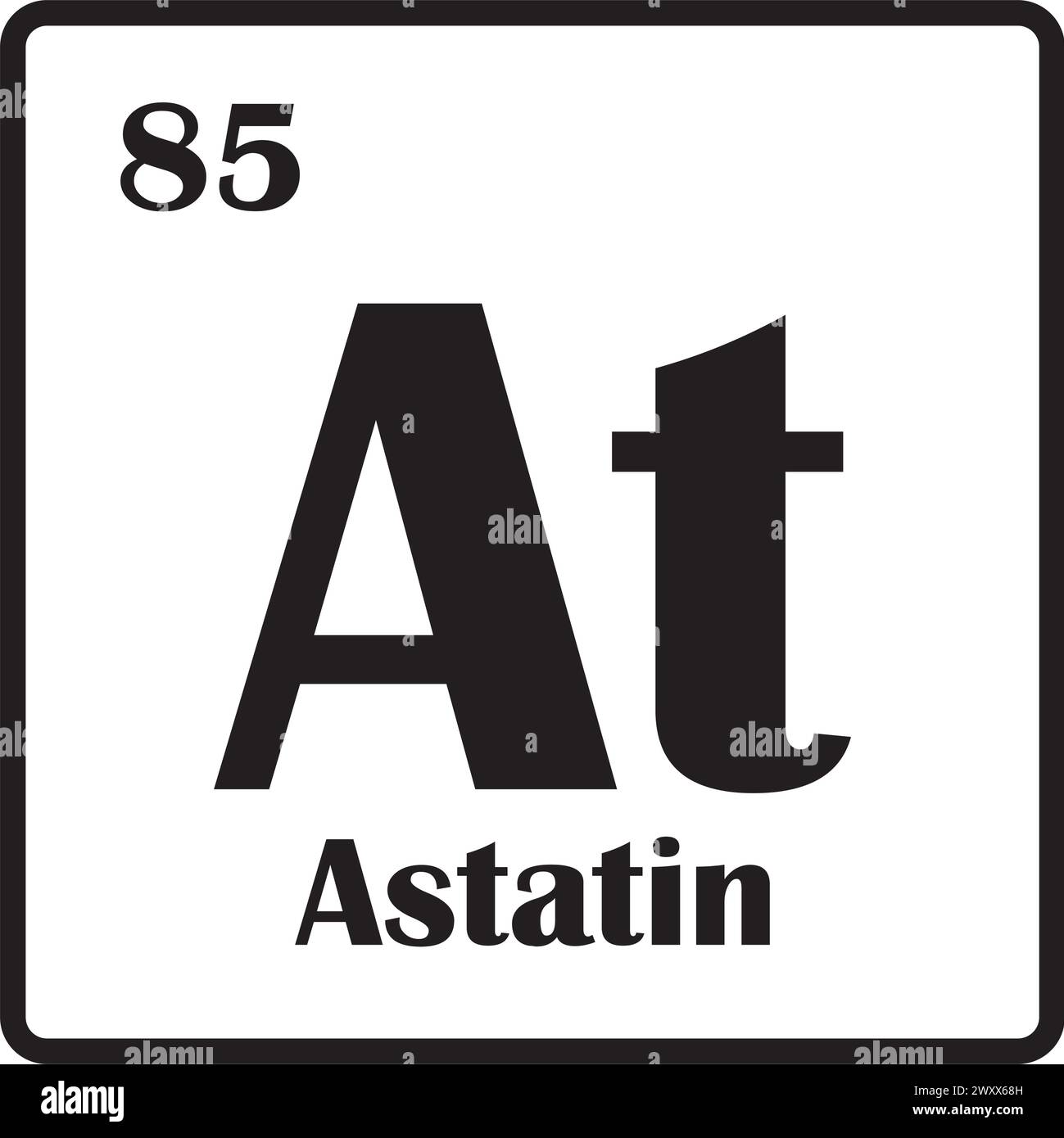 Astatine element icon vector illustration template symbol Stock Vector