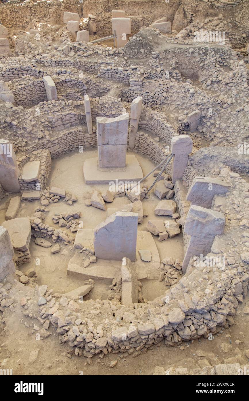 Archeological site Gobekli Tepe, Sanliurfa Province, Turkey Stock Photo