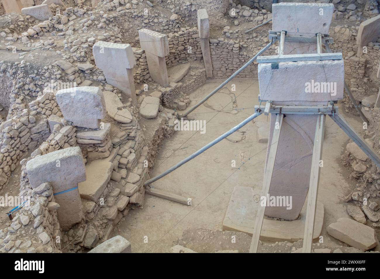 Archeological site Gobekli Tepe, Sanliurfa Province, Turkey Stock Photo