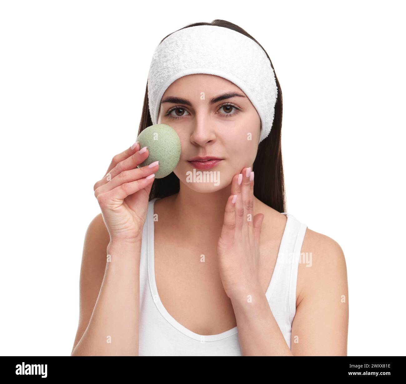 Face washing woman sponge hi-res stock photography and images - Alamy