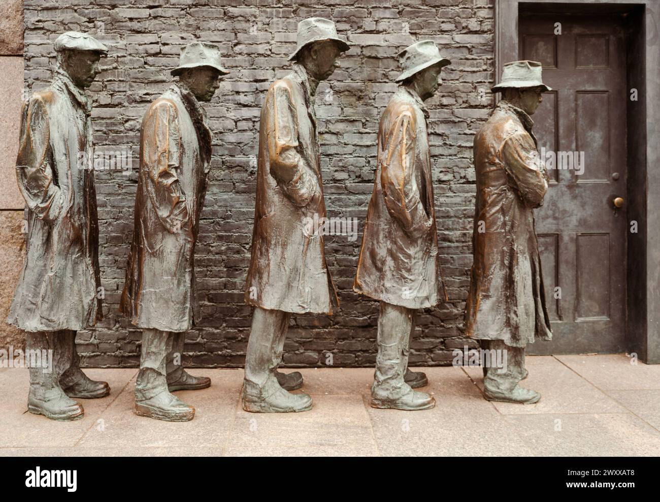 Washington DC - US - Mar 22, 2024 A sculpture depicting people waiting in a bread line from the Great Depression, a part of the Franklin Delano Roosev Stock Photo