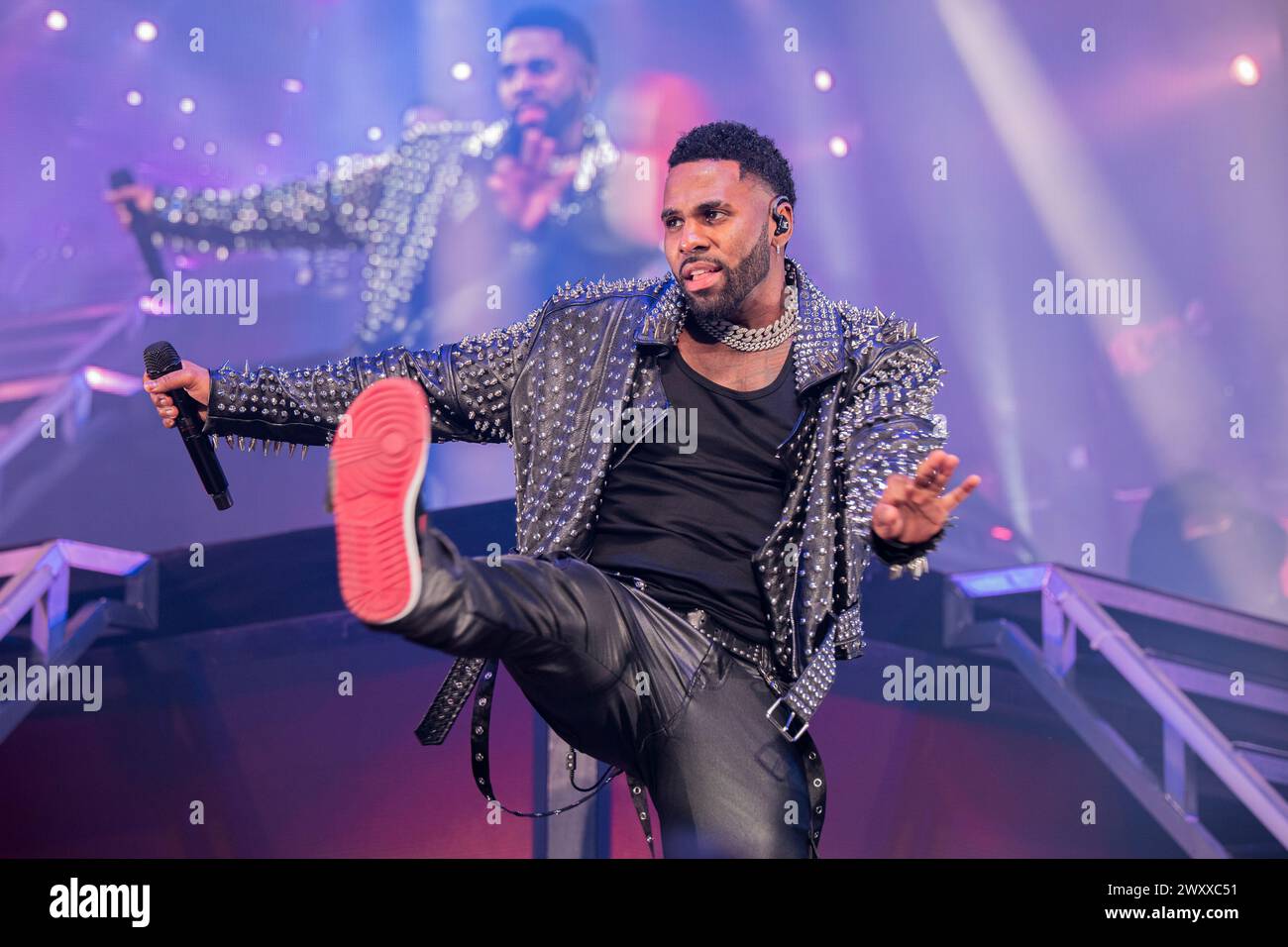Barcelona, Spain. 2024.04.02. Jason Derulo perform on stage during Nu King Tour at Sant Jordi