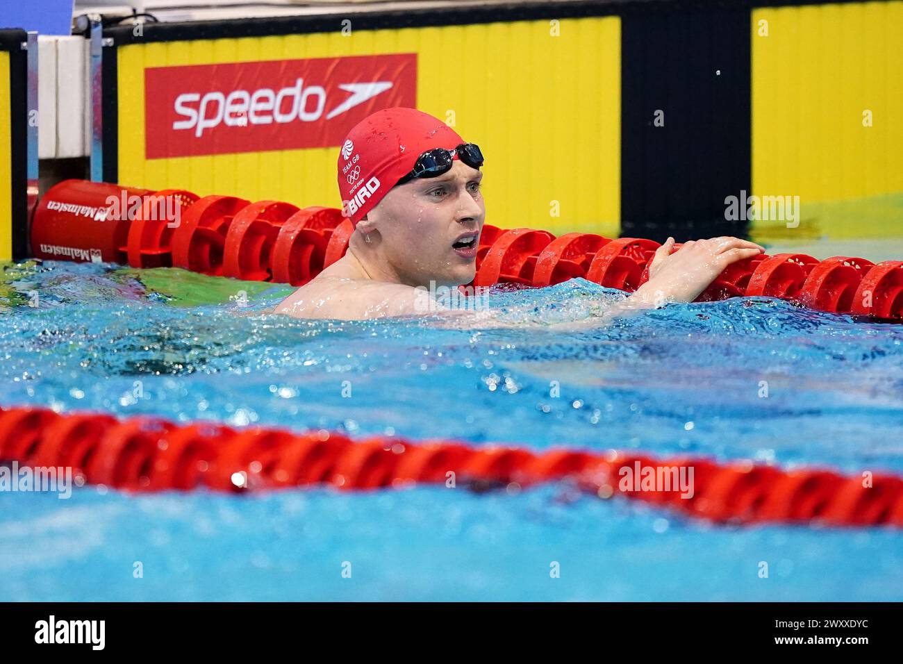 Kieran Bird in action during the Men's 400m Freestyle final on day one