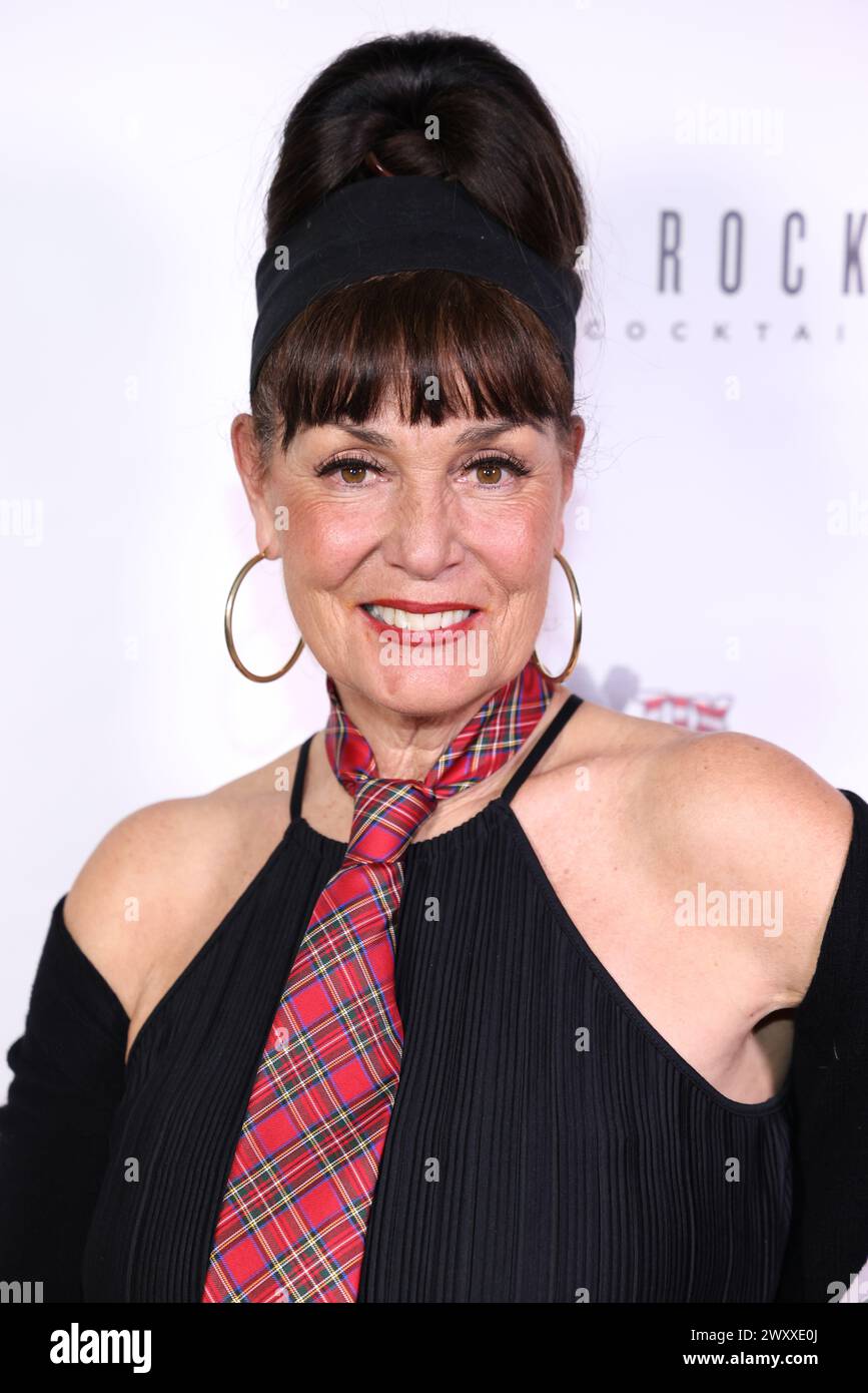 West Hollywood, California, USA. 1st April. 2024. Actress/stylist Brenda Cooper Lamborghini Presents Cheeky Peakey's Red Carpet Comedy at Hotel Ziggy in West Hollywood, California. Credit: Sheri Determan Stock Photo