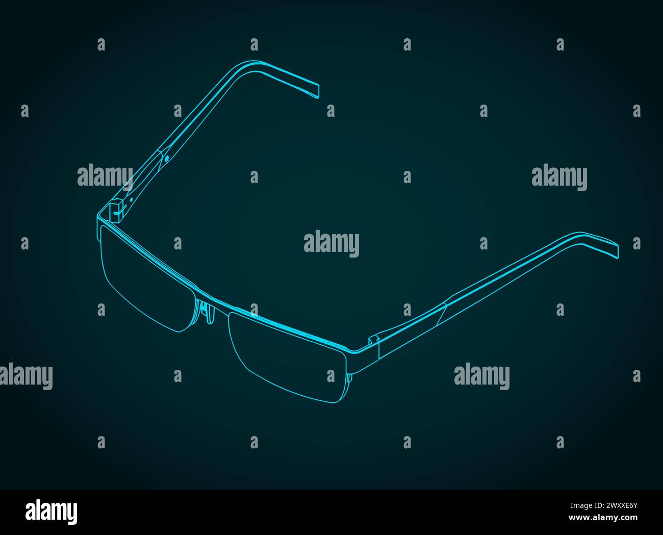 Stylized vector illustrations of isometric blueprint of a glasses Stock Vector Image & Art Alamy