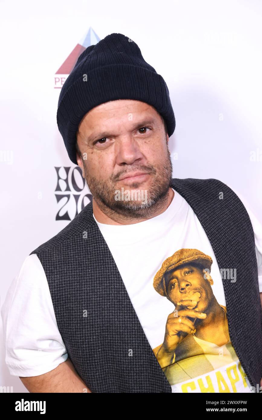 West Hollywood, California, USA. 1st April. 2024. Comedian Pancho Moler attending Lamborghini Presents Cheeky Peakey's Red Carpet Comedy at Hotel Ziggy in West Hollywood, California. Credit: Sheri Determan Stock Photo