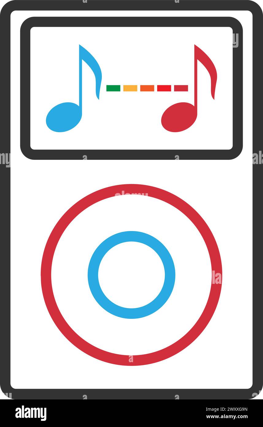 Music player icon design template Stock Vector
