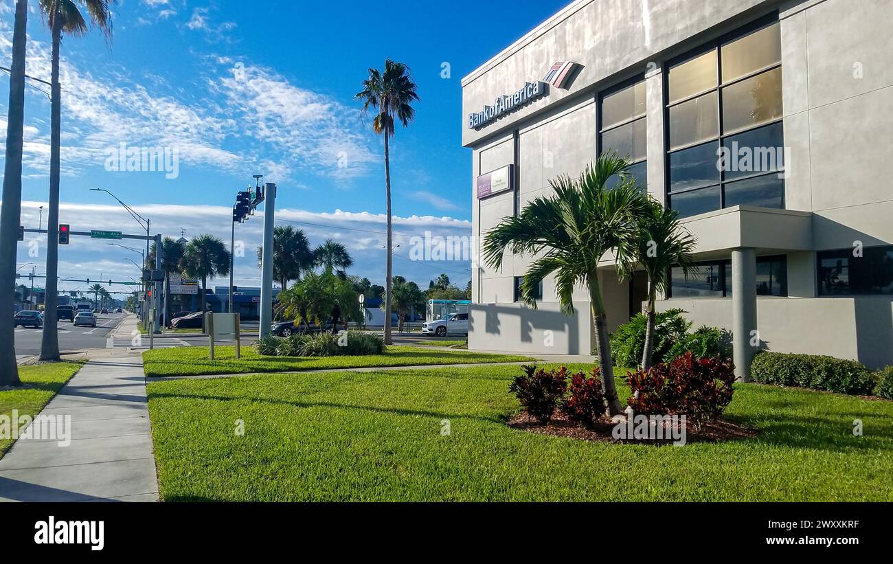 St. Pete, FL, USA - October 23, 2023: view at the logo of Bank of America Stock Photo