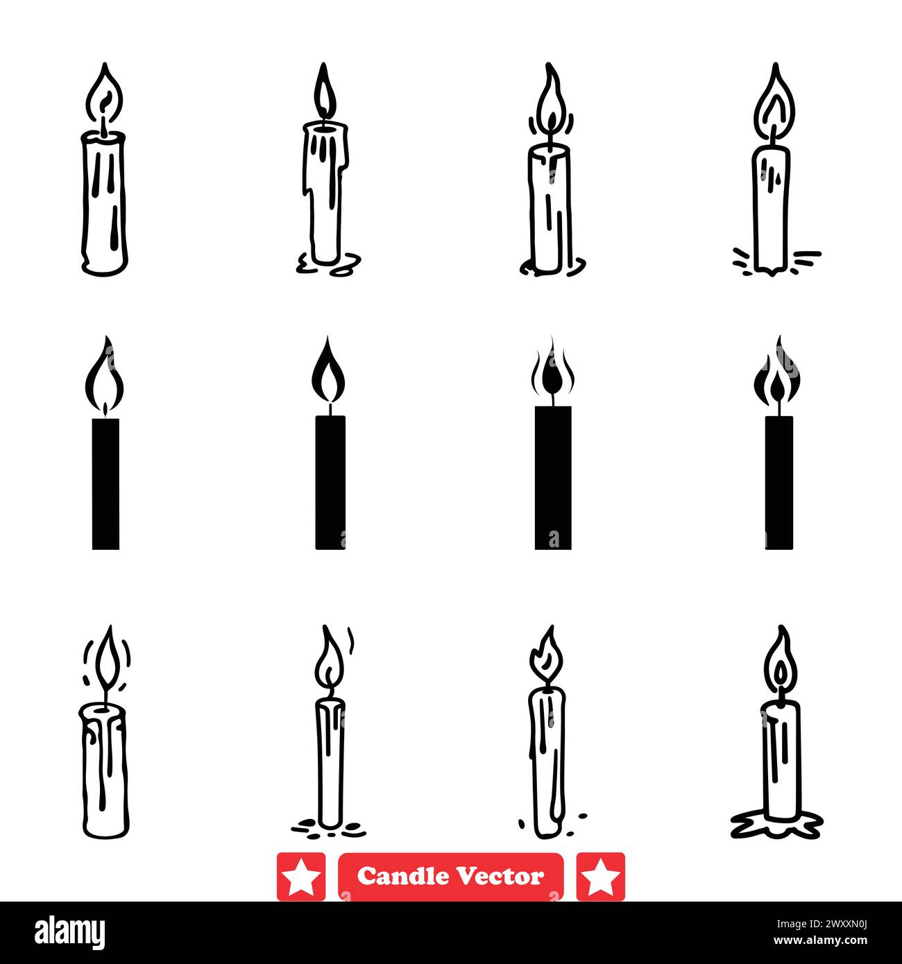 Enchanting Candlelight Magic Intriguing Vector Silhouettes Set for