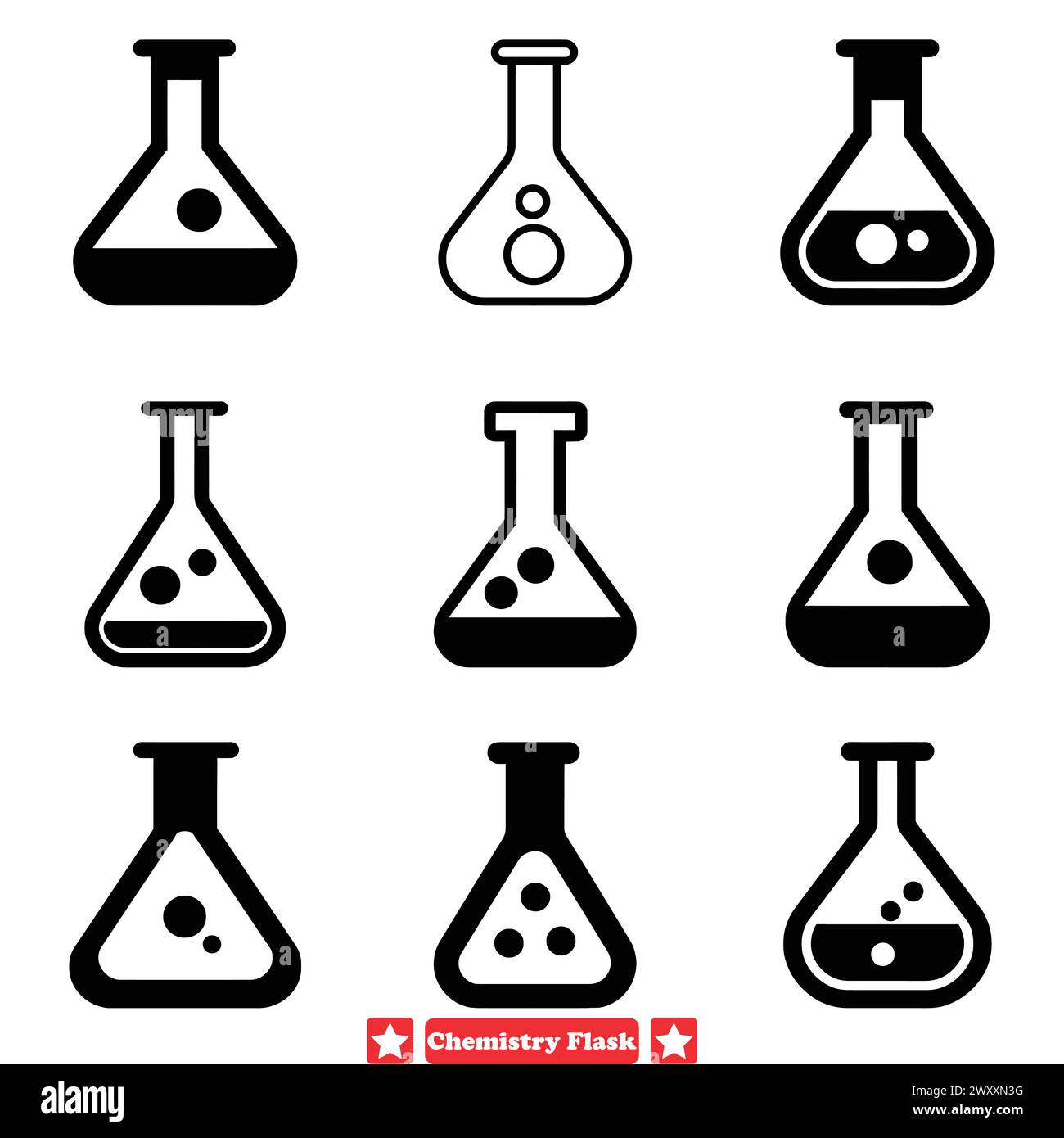 Scientific Glassware Vector Collection Chemistry Lab Flask Designs