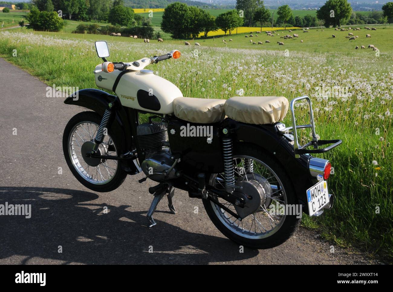 Motorbike MZ ES 150, vintage car, oldie from the GDR Stock Photo