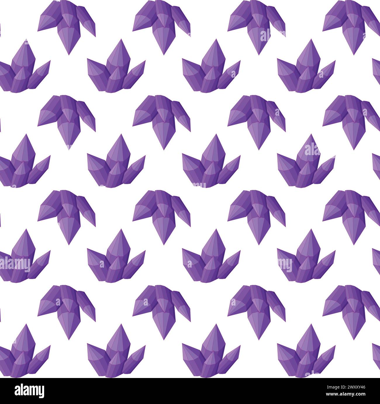 Purple crystal. Simple seamless pattern. Vector illustration. Stock Vector