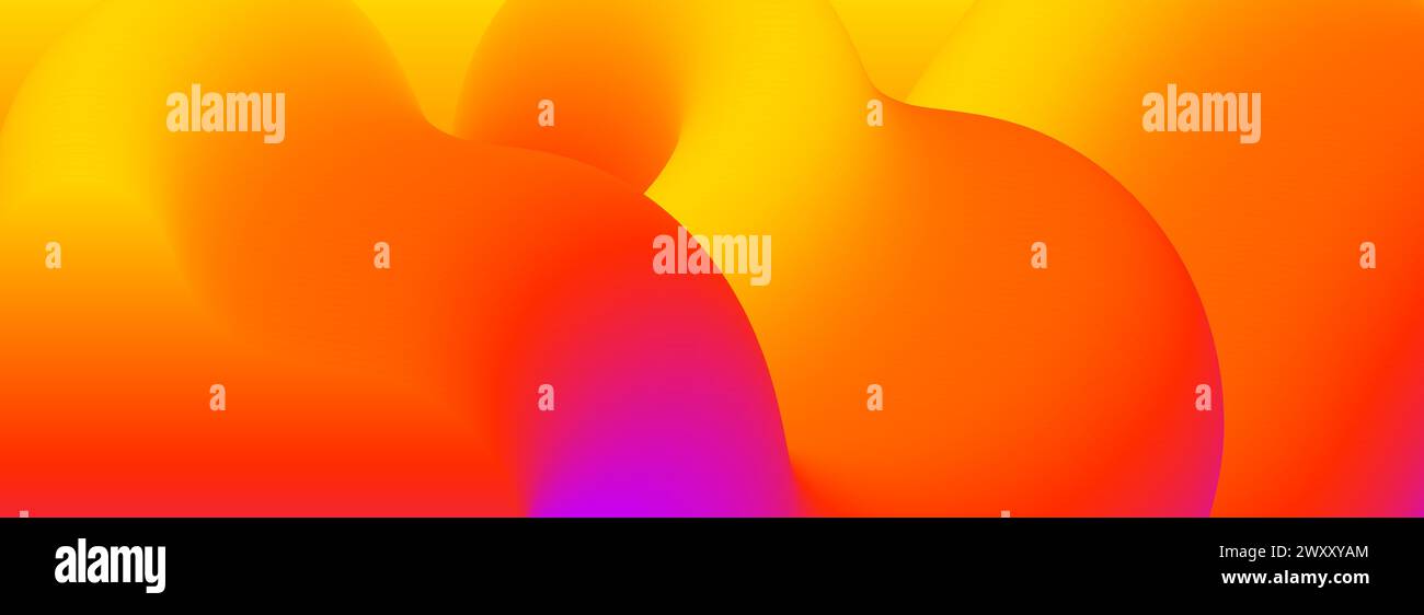 Creative yellow orange red fluid gradient background. Wavy curved 3d ...
