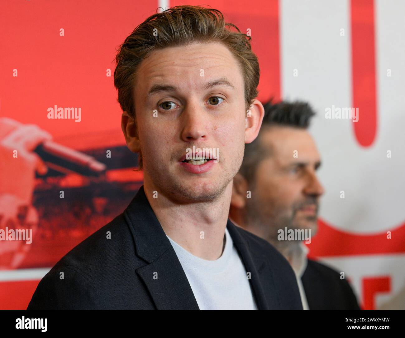 Berlin, Germany. 02nd Apr, 2024. Frederik Rönnow, Danish soccer goalkeeper who plays for 1.FC Union Berlin, will attend the premiere of the film 'Union - Die Besten aller Tage' at Kino International. Credit: Jens Kalaene/dpa/Alamy Live News Stock Photo