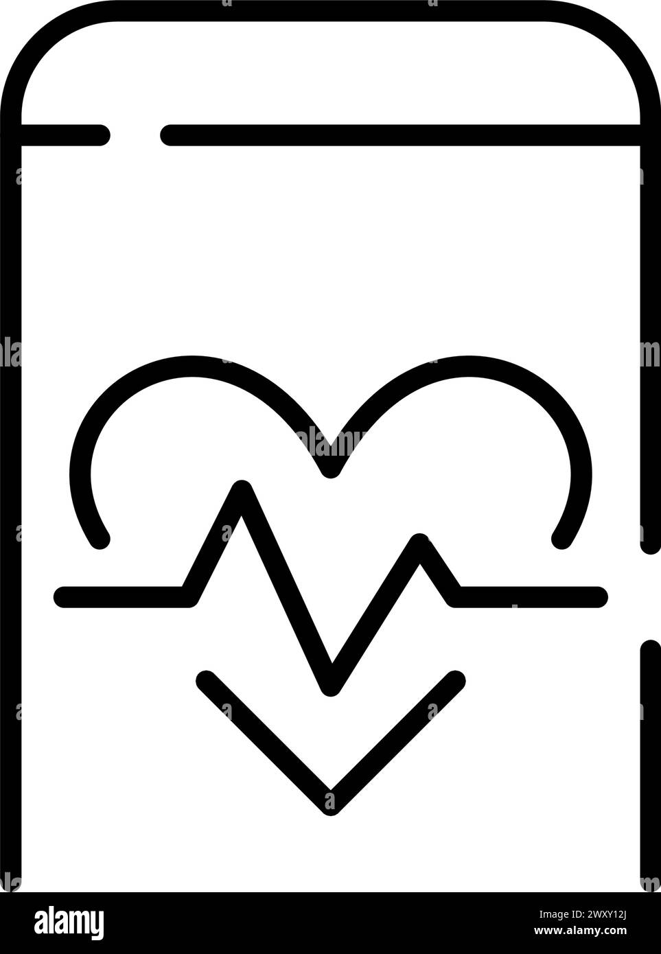 Heartbeat on smartphone icon. Real-time health data and monitoring using mobile app. Pixel perfect vector icon Stock Vector