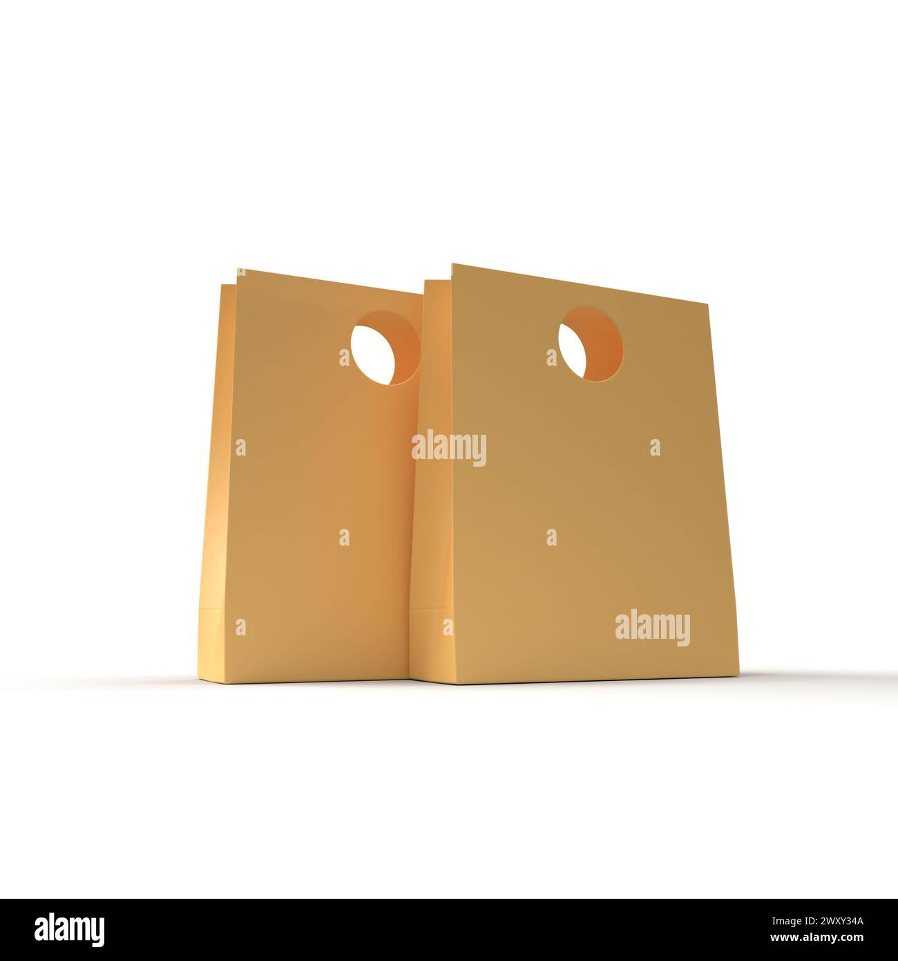 Paper bag 3d renderd image in isolated white background Stock Photo
