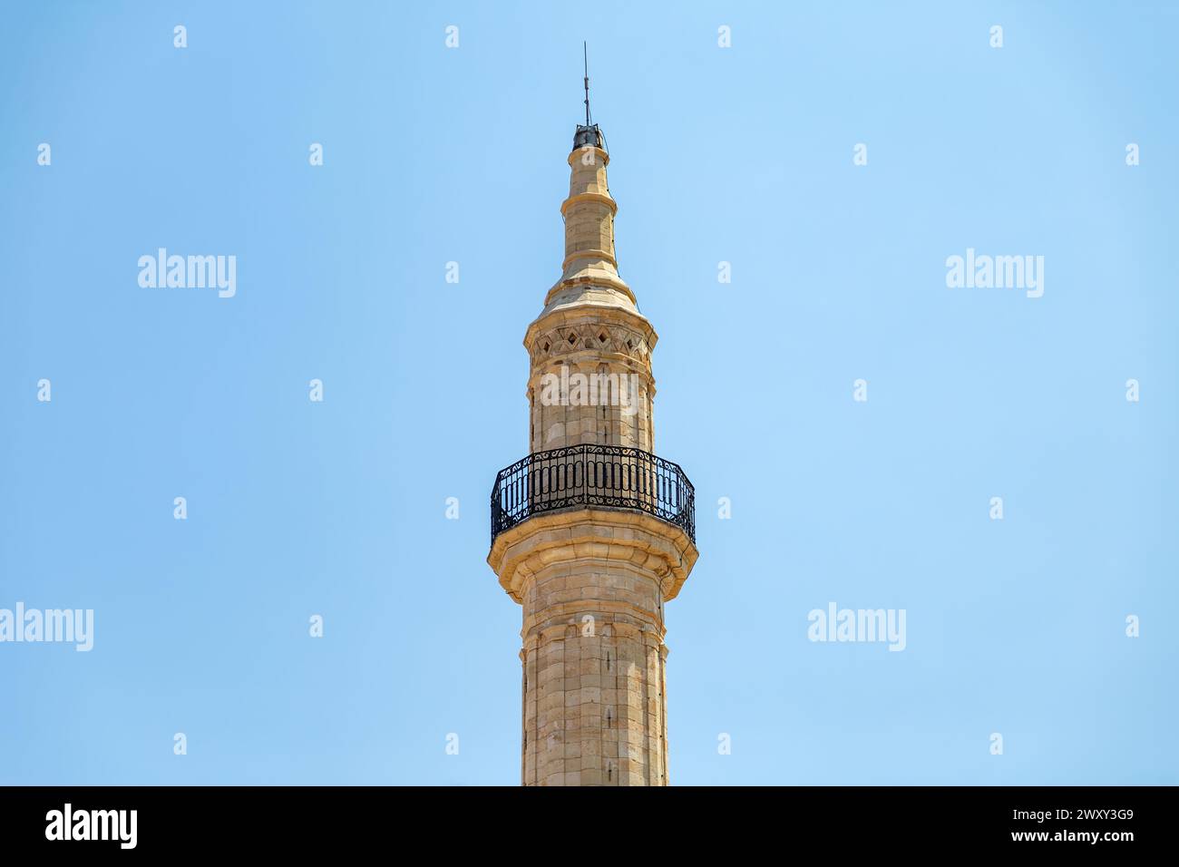 Neratze Mosque iconic Minaret tower at Rethymno city, Crete island ...