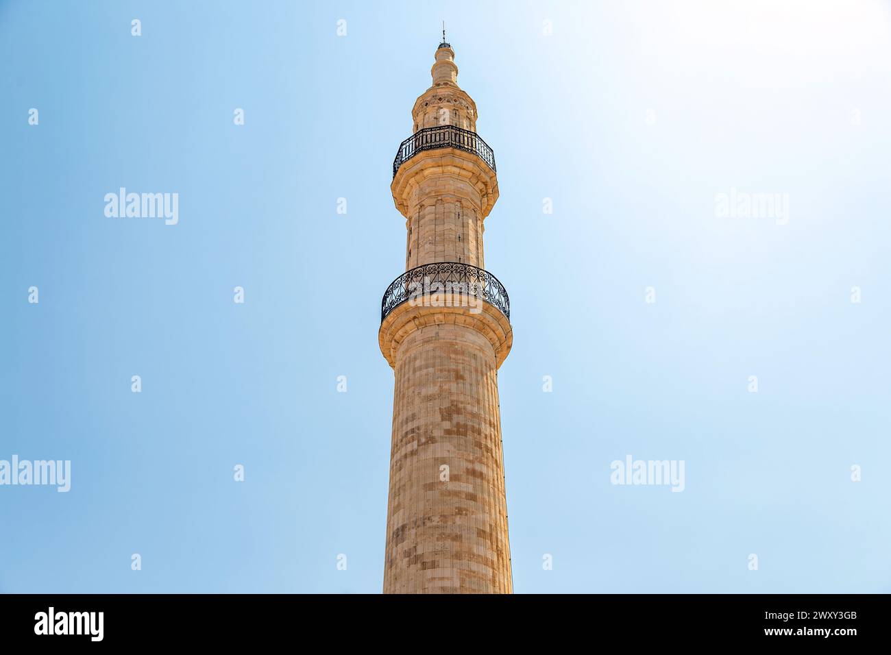 Neratze Mosque iconic Minaret tower at Rethymno city, Crete island ...