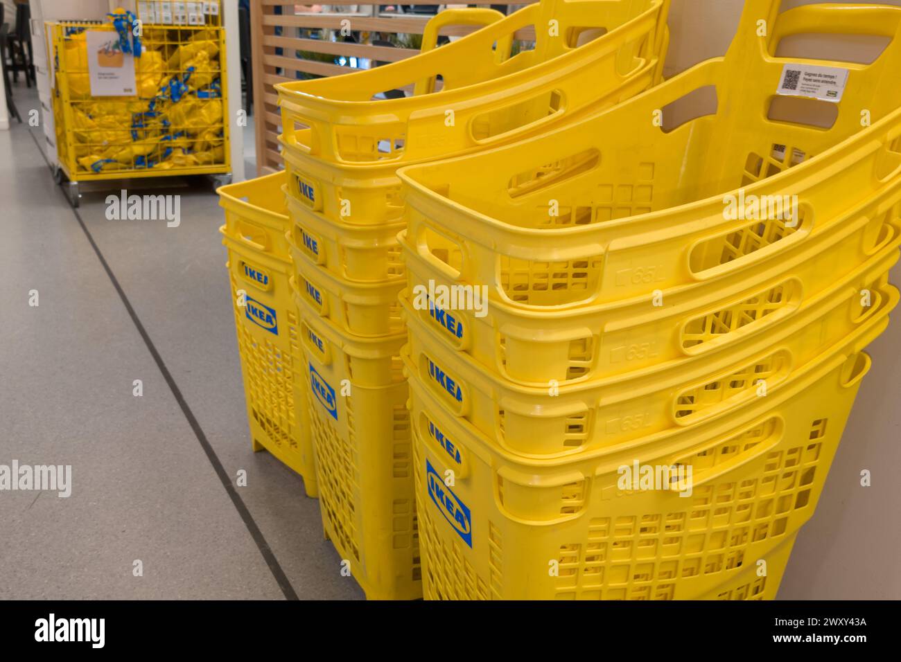 Bordeaux , France 04 02 2024 ikea logo brand and text sign on bags