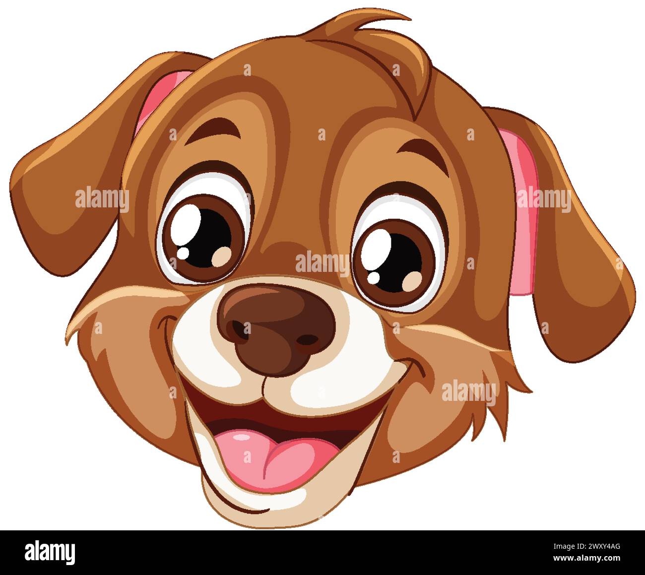 Vector illustration of a cheerful brown dog Stock Vector Image & Art ...