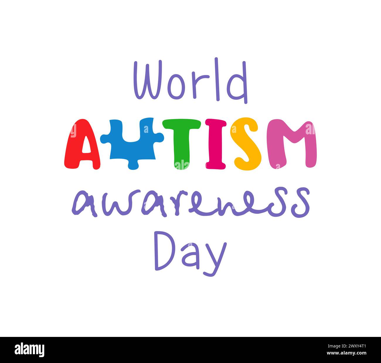 World Autism Awareness Day social media poster. Network timeline post. Colorful design. School banner. Educational logo concept. Creative typography. Stock Vector