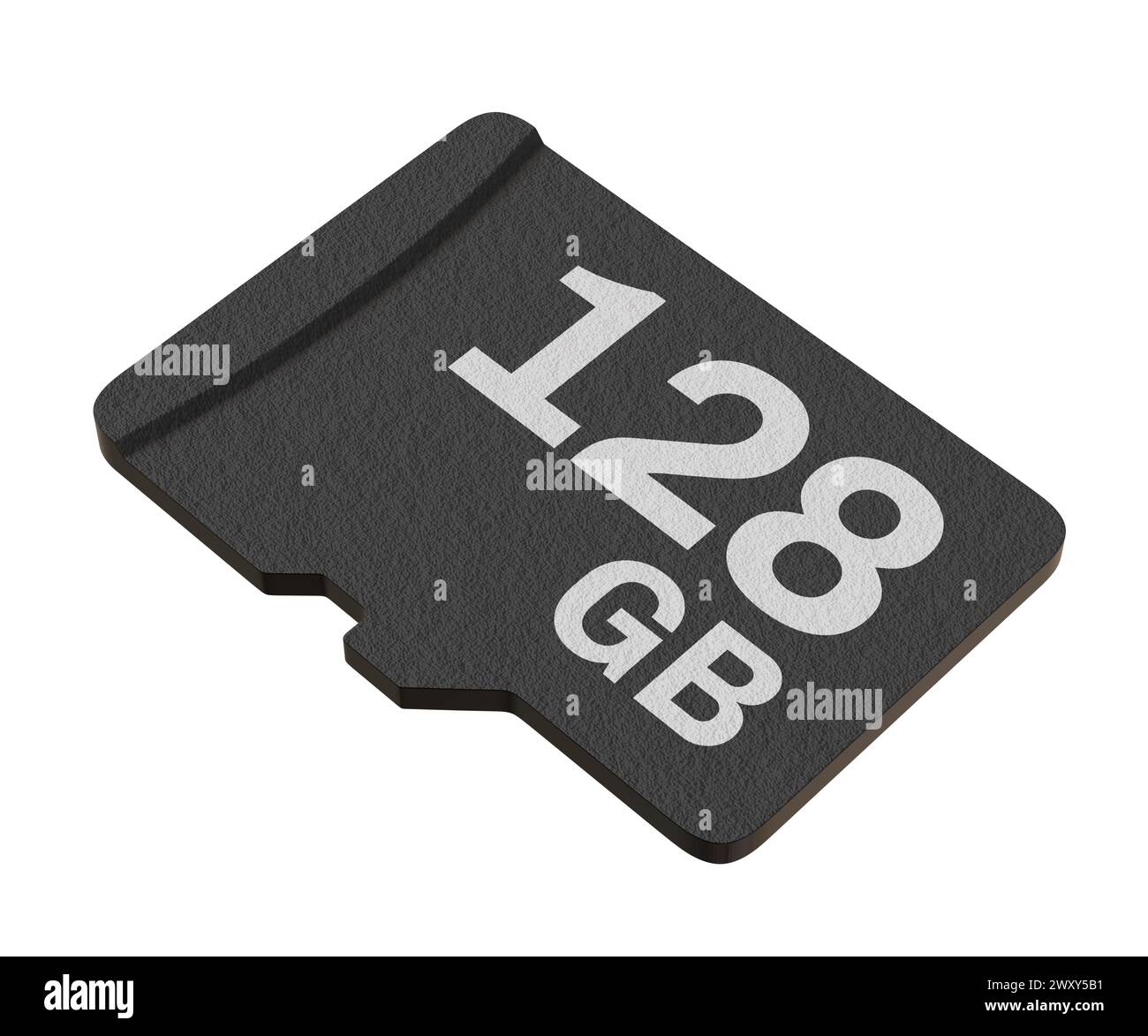 Memory card with 128 GB capacity, MicroSD flash storage disc isolated ...