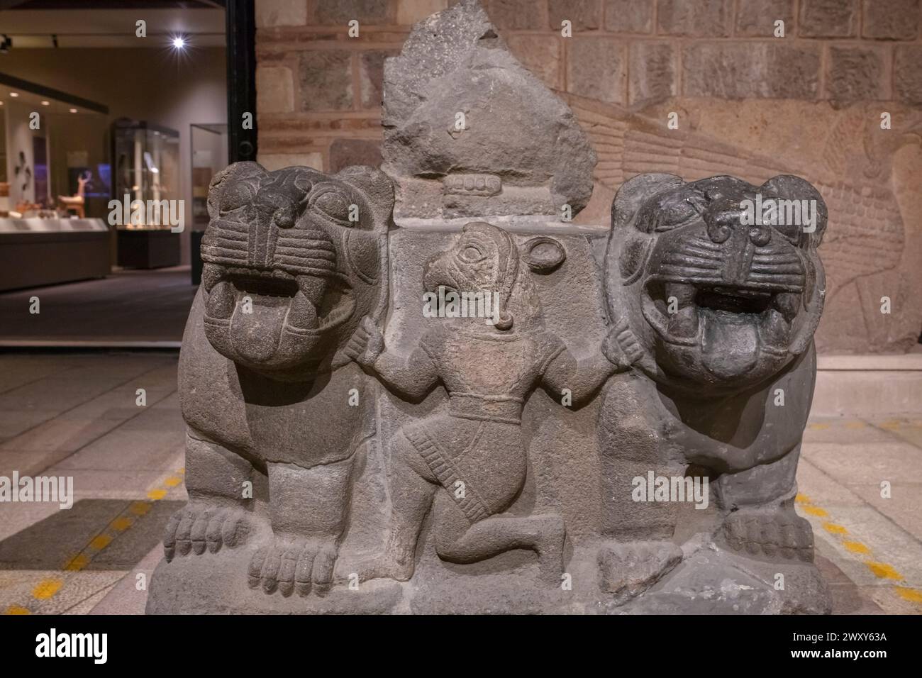 Lion sculpture, basalt, Museum of Anatolian Civilizations, Ankara, Turkey Stock Photo
