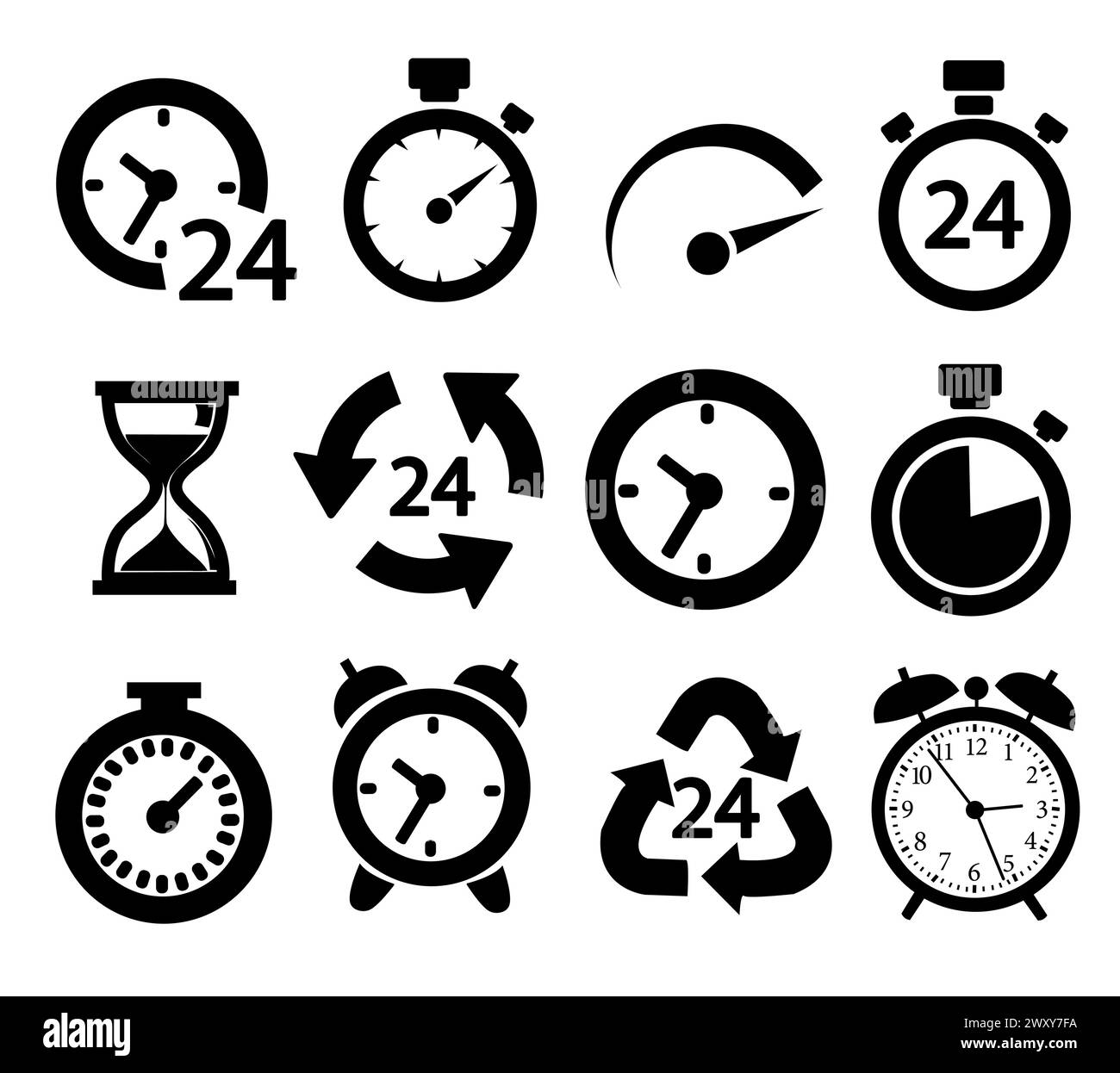 Clock collection vector illustration Stock Vector