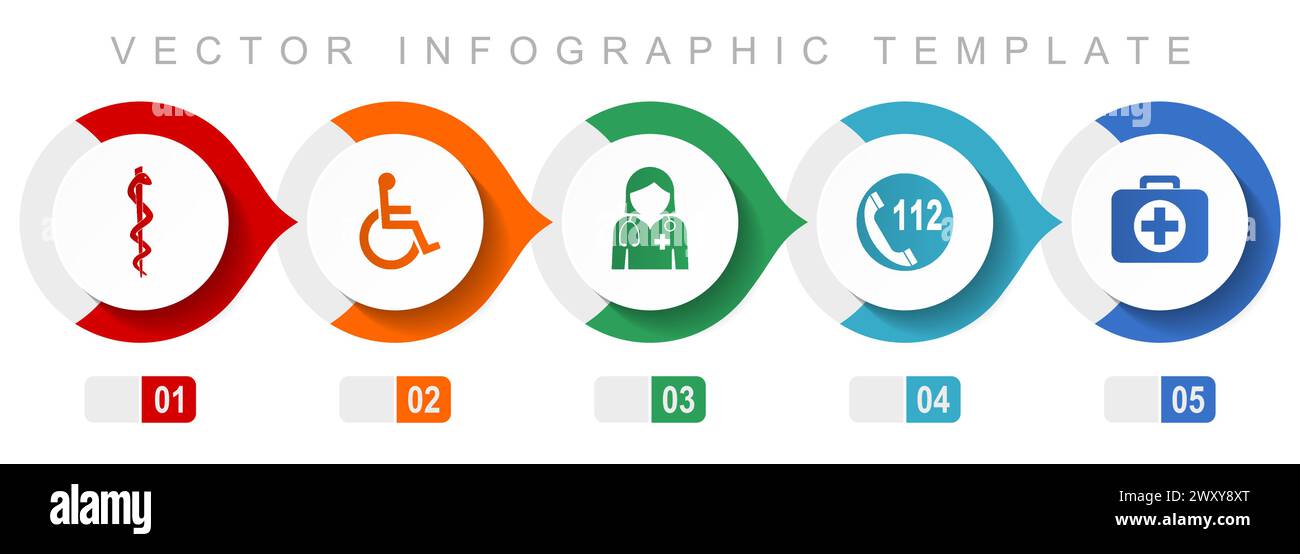 Healthcare flat design infographic template, miscellaneous symbols such ...