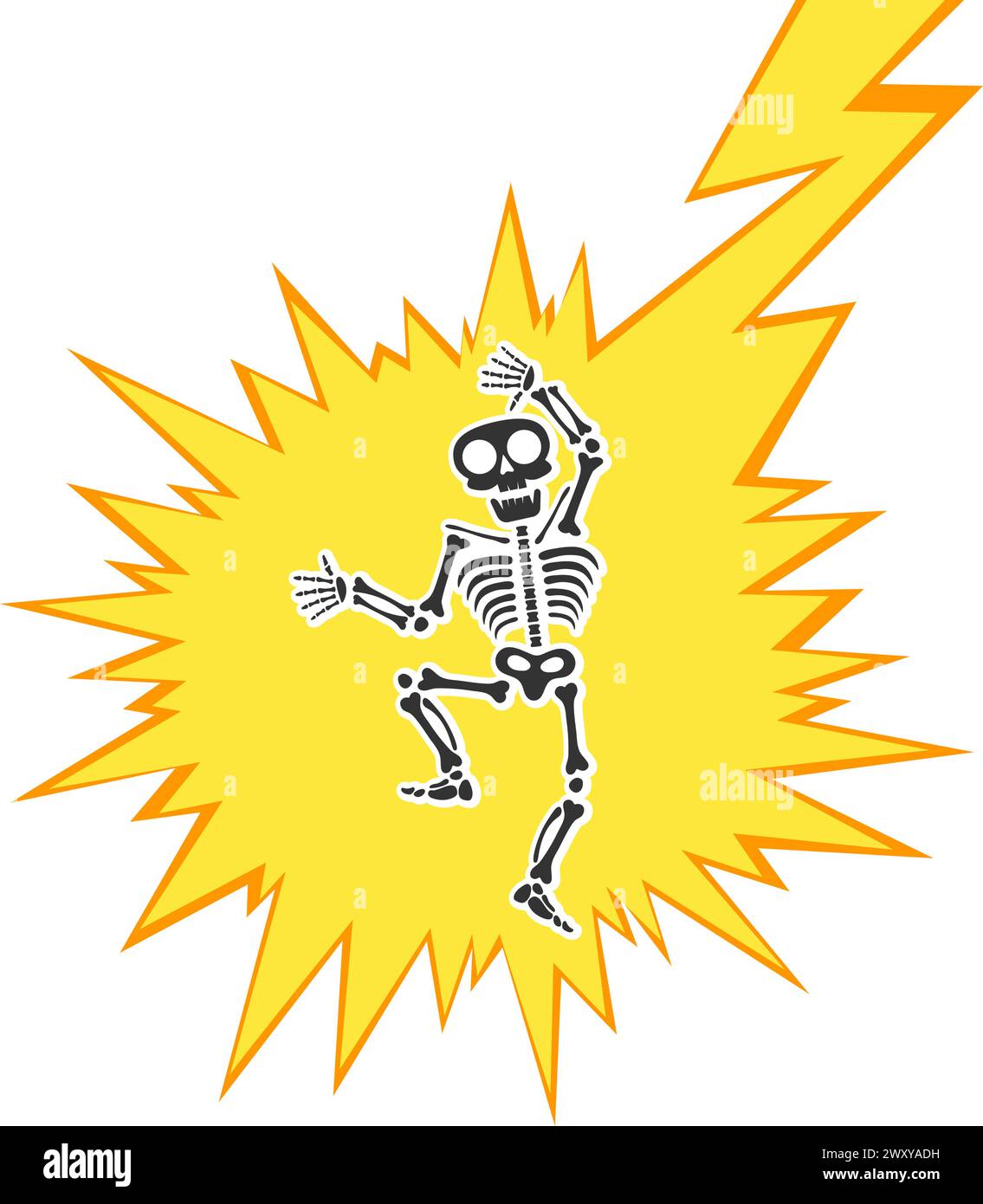 Skeleton electric shock by high voltage or lighting electrocuted