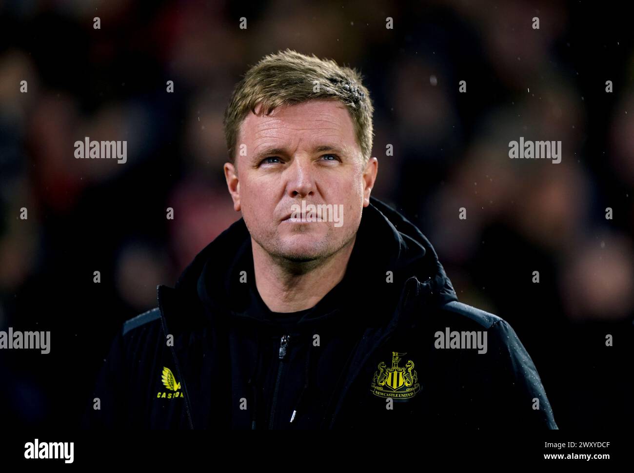 File photo dated 10-02-2024 of Newcastle United manager Eddie Howe, who is determined to keep hold of the 'limitless potential' of in-form striker Alexander Isak. Issue date: Wednesday April 3, 2024. Stock Photo