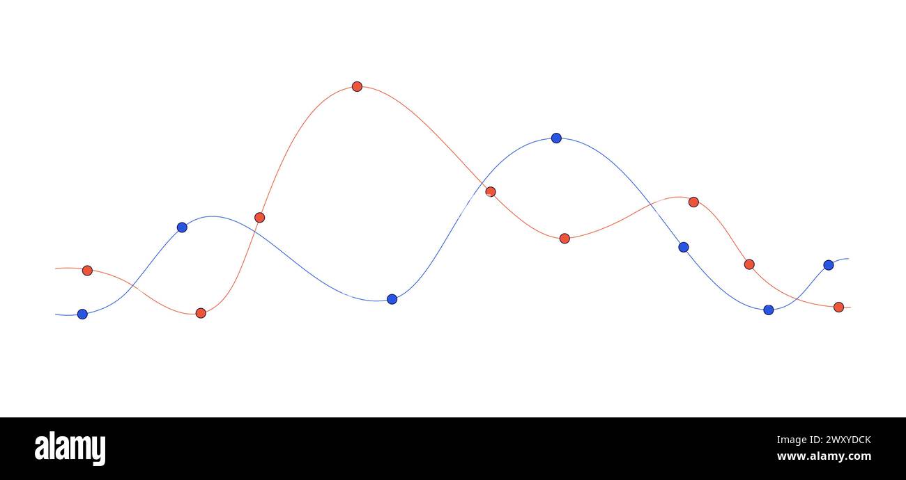 Graph trends waveform 2D linear cartoon object Stock Vector Image & Art ...