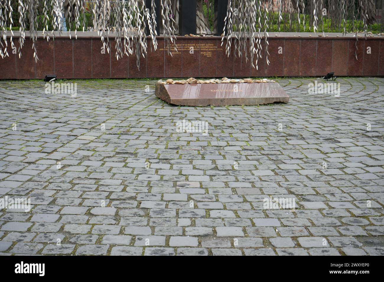The Memorial of the Hungarian Jewish Martyrs in the Raoul Wallenberg Holocaust Memorial Park at Dohány Street Synagogue. Stock Photo