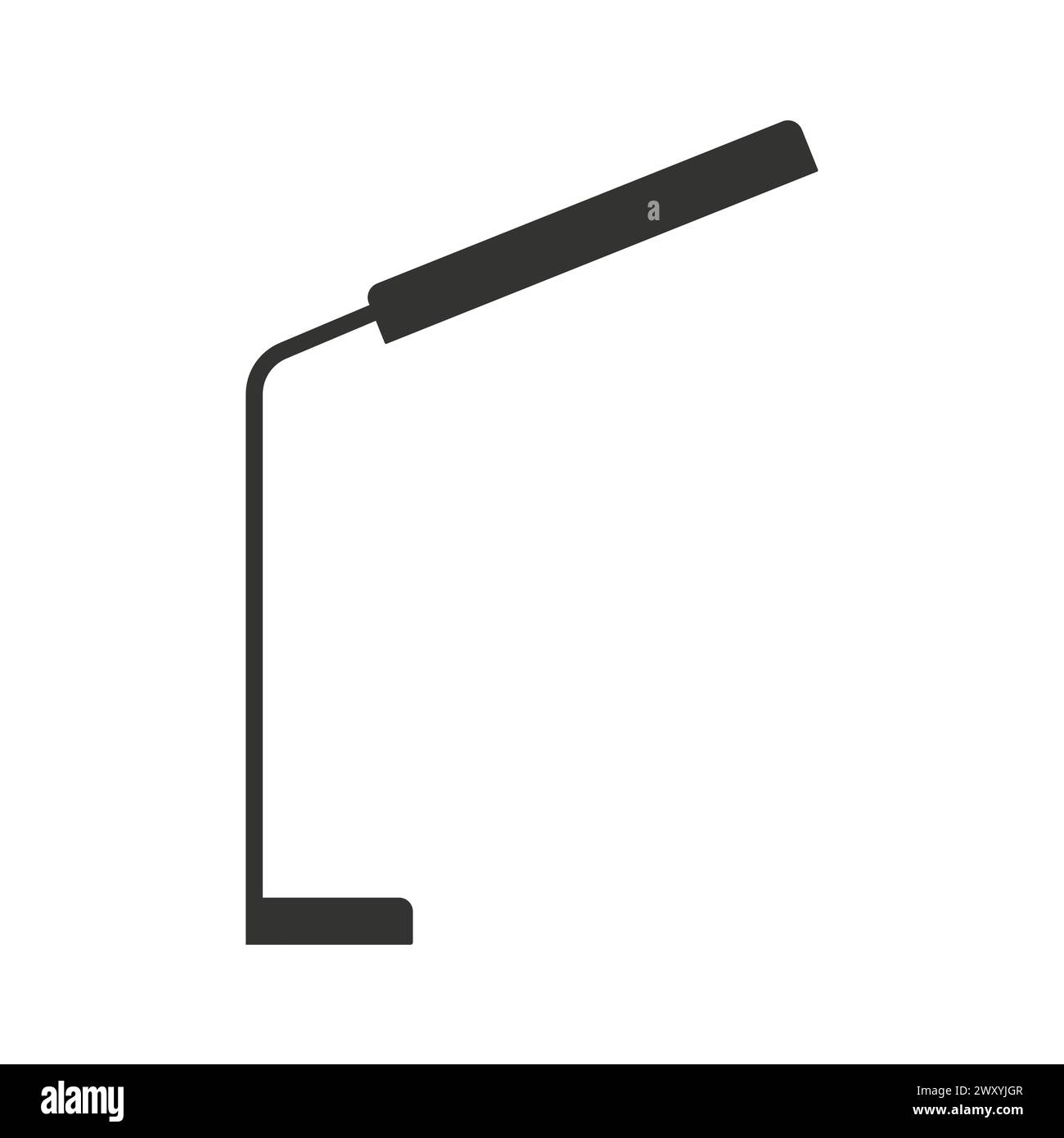 Vector isolated illustration with black icon of office phyto lamp. Light UV eqipment to grow micro greens and plant at home. Fito bulb is good tool to Stock Vector