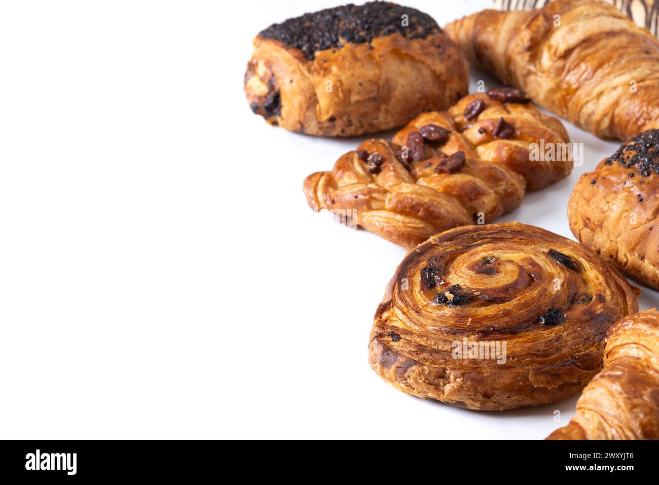 Set of bakery pastries isolated on white background Stock Photo - Alamy