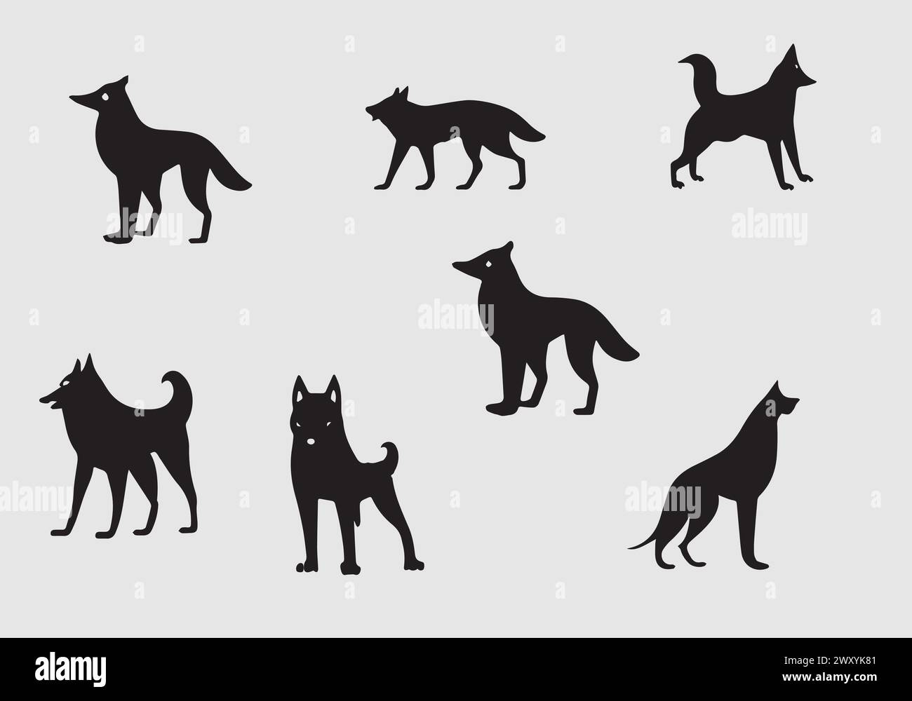 Wolfdog minimal icon illustration design Stock Vector