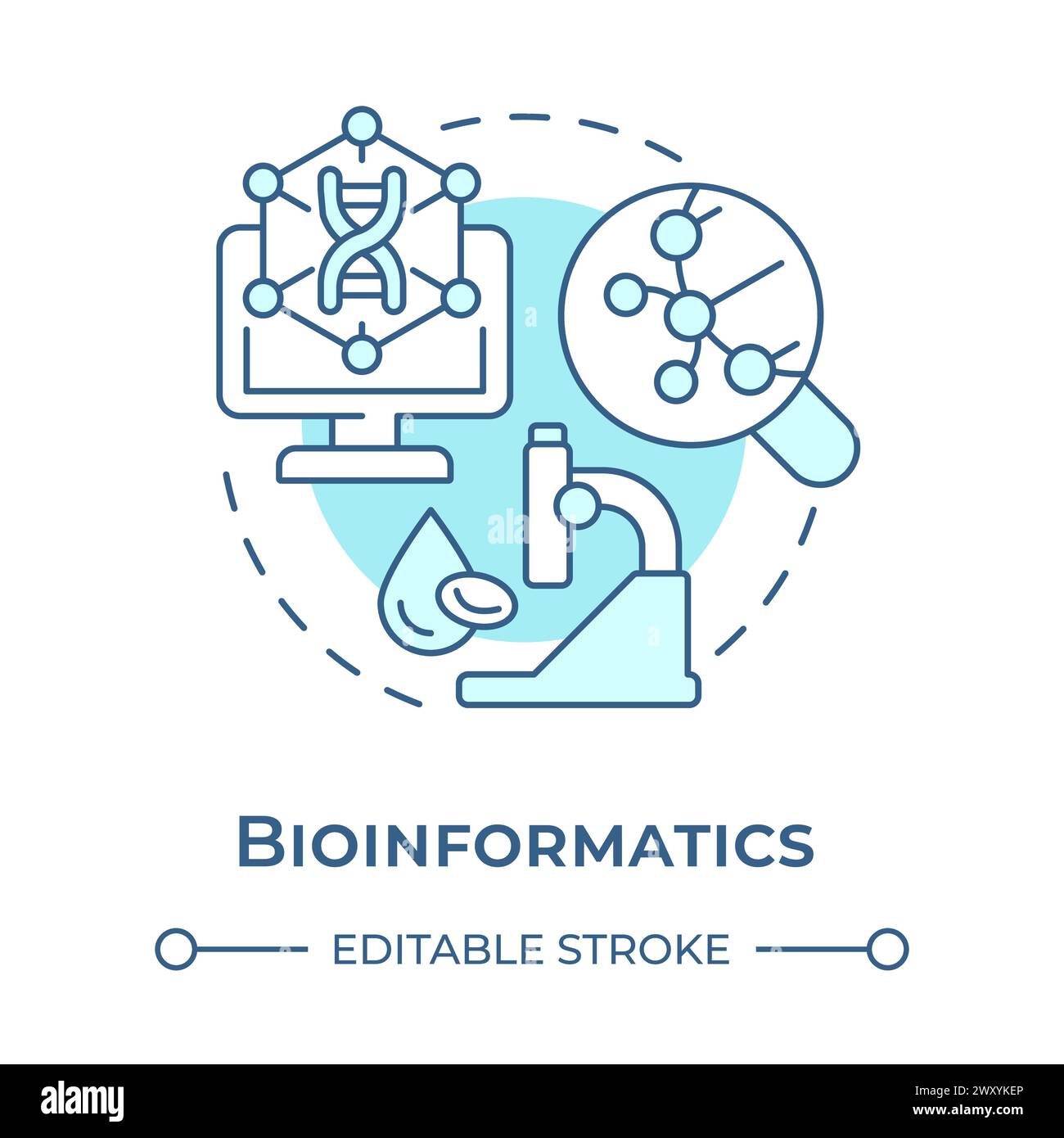Bioinformatics soft blue concept icon Stock Vector Image & Art - Alamy image.