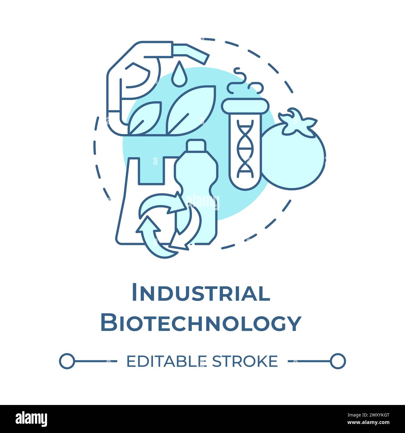 Industrial biotechnology soft blue concept icon Stock Vector
